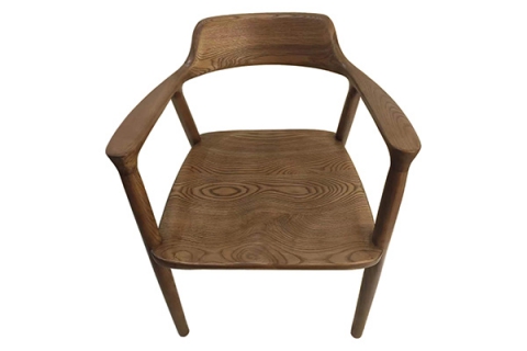 纯实木胡桃木色餐椅