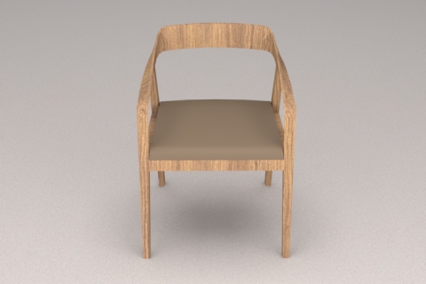 现代曲木实木科技布软包A字椅