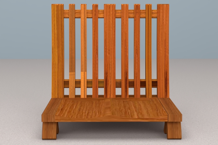 日式实木和椅无腿椅子