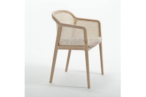新中式藤艺实木餐椅