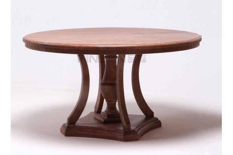 欧式复古实木圆桌