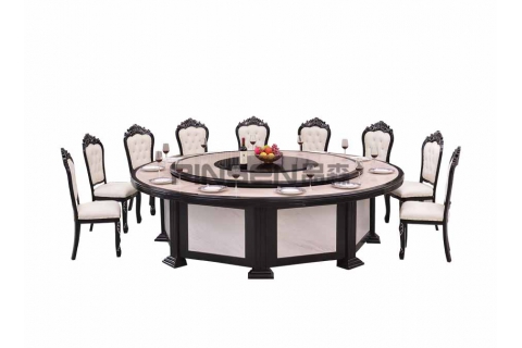 12人欧式电动餐桌大圆桌椅组合