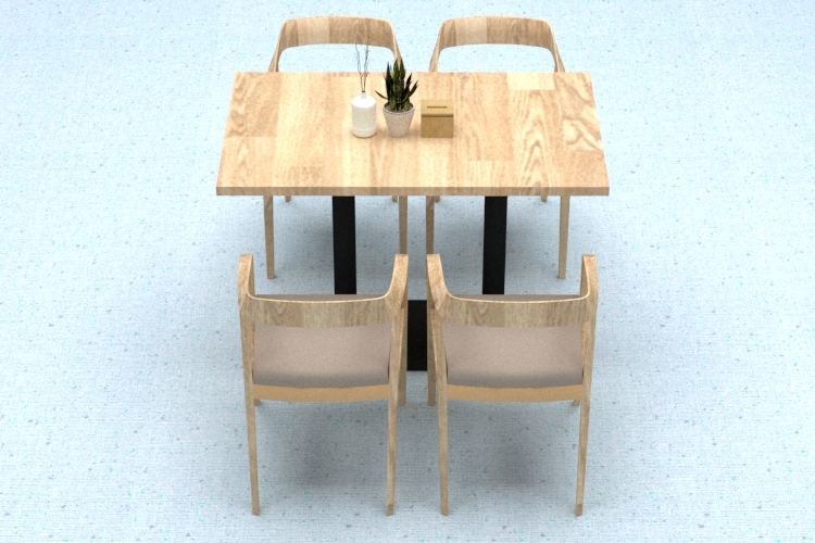 板式餐桌A字椅组合