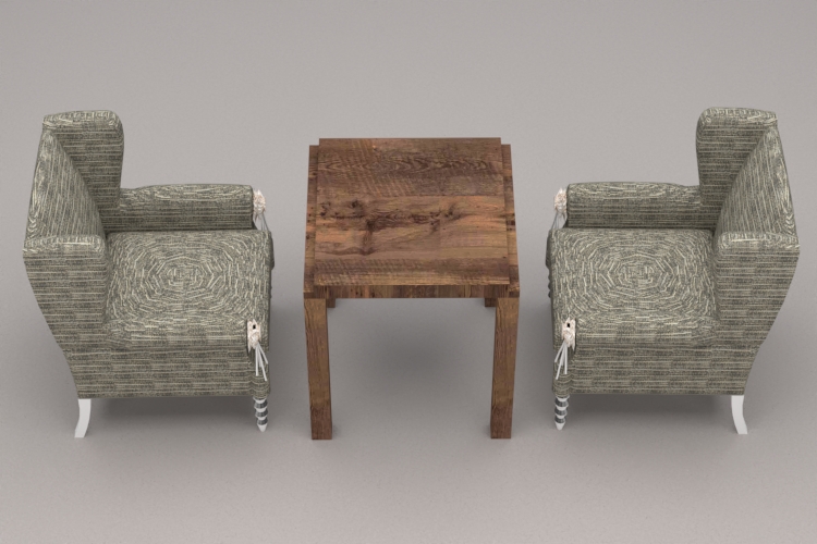 实木小餐桌麻布布艺单人沙发椅
