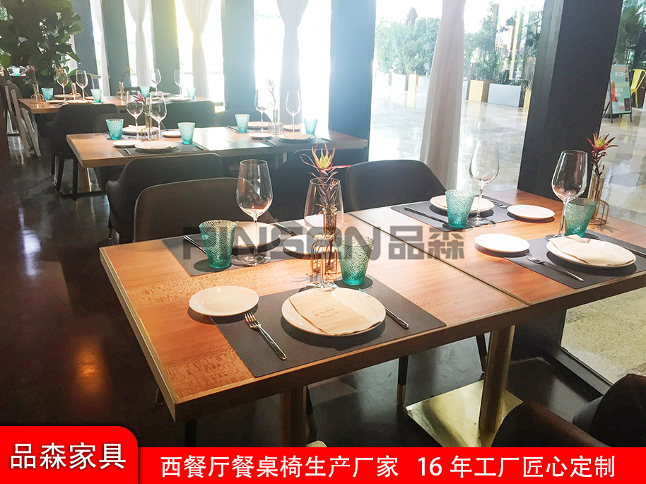 辉县大理石西餐厅餐桌椅生产厂家「品森家具」